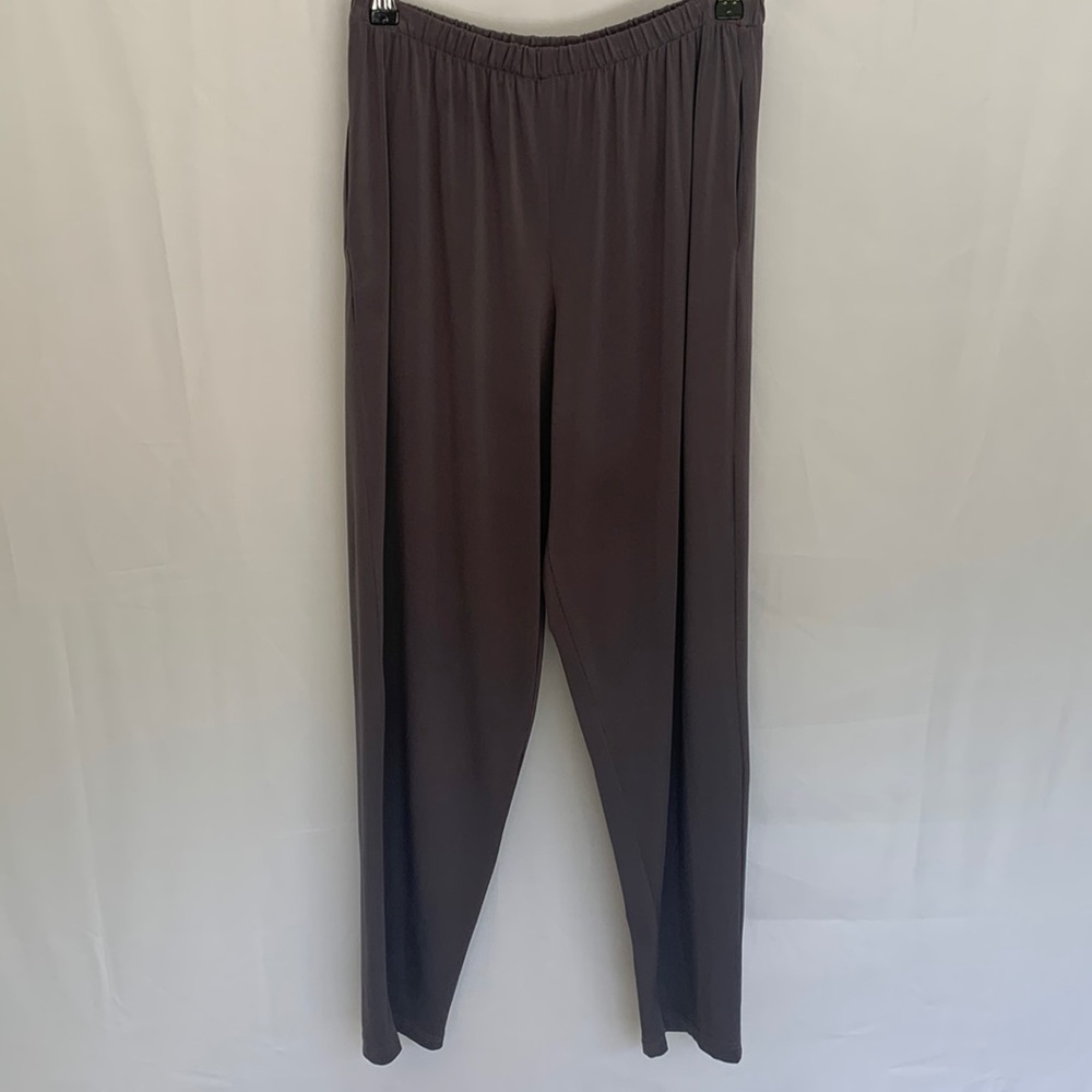 Planet Lauren G Grey Pull On Stretch Pant Microfiber Lagenlook Size 1 Small